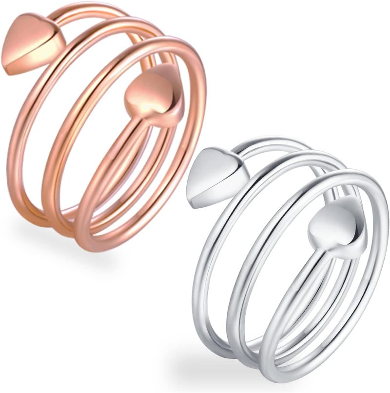 Feraco 2PCS Copper Rings for Women,99.99% Pure Copper Magnetic Thumb Ring with Magnet,Lymphatic Jewelry Gifts for Womens - Image 1